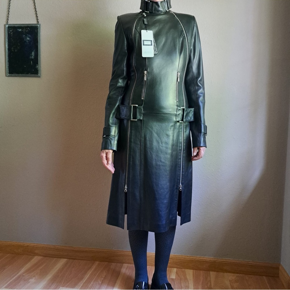 Women's Black Leather Coat